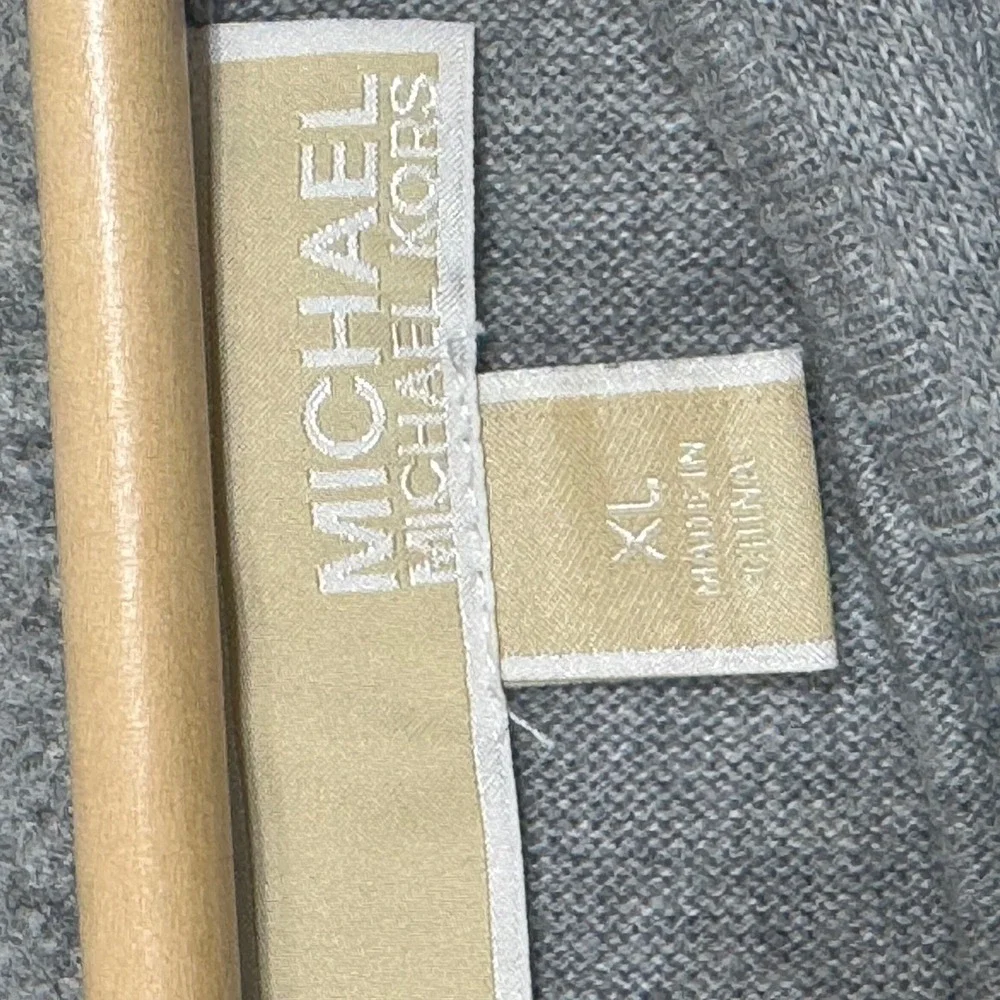 MICHAEL KORS Women's Gray Ribbed Boat Neck Long Sleeve Sweater Size XL‎